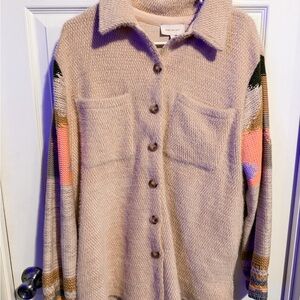 Skies Are Blue Multicolor Button-Up Cardigan